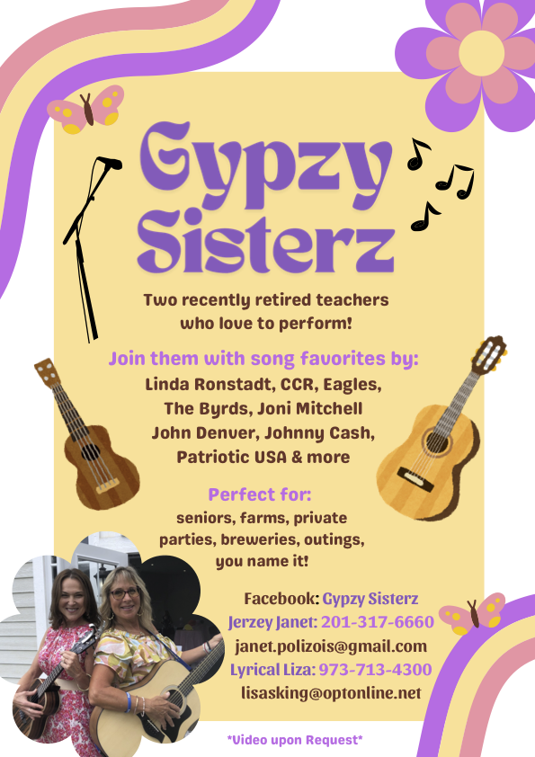 Gypzy Sisterz Music Duo promotional flyer