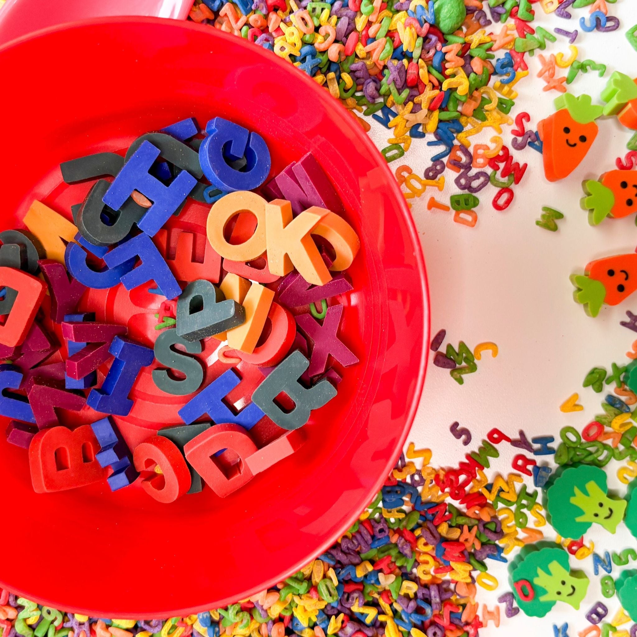 Alphabet Soup Sensory Kit arranged for hands-on play