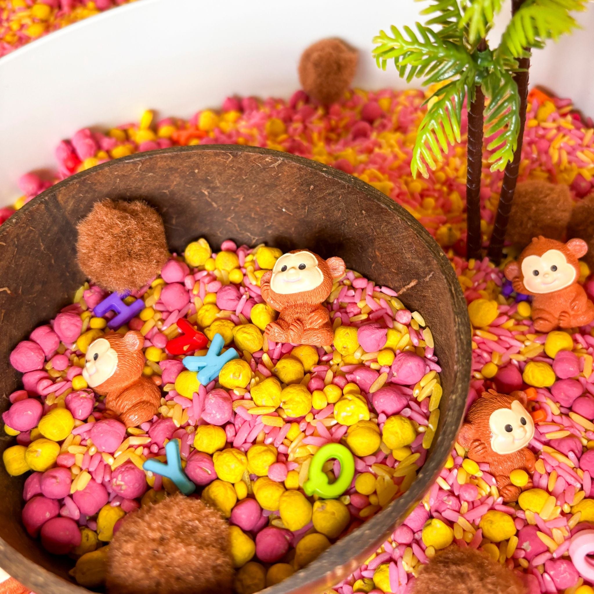 Coconut Cafe Sensory Kit for pretend play and hands-on learning
