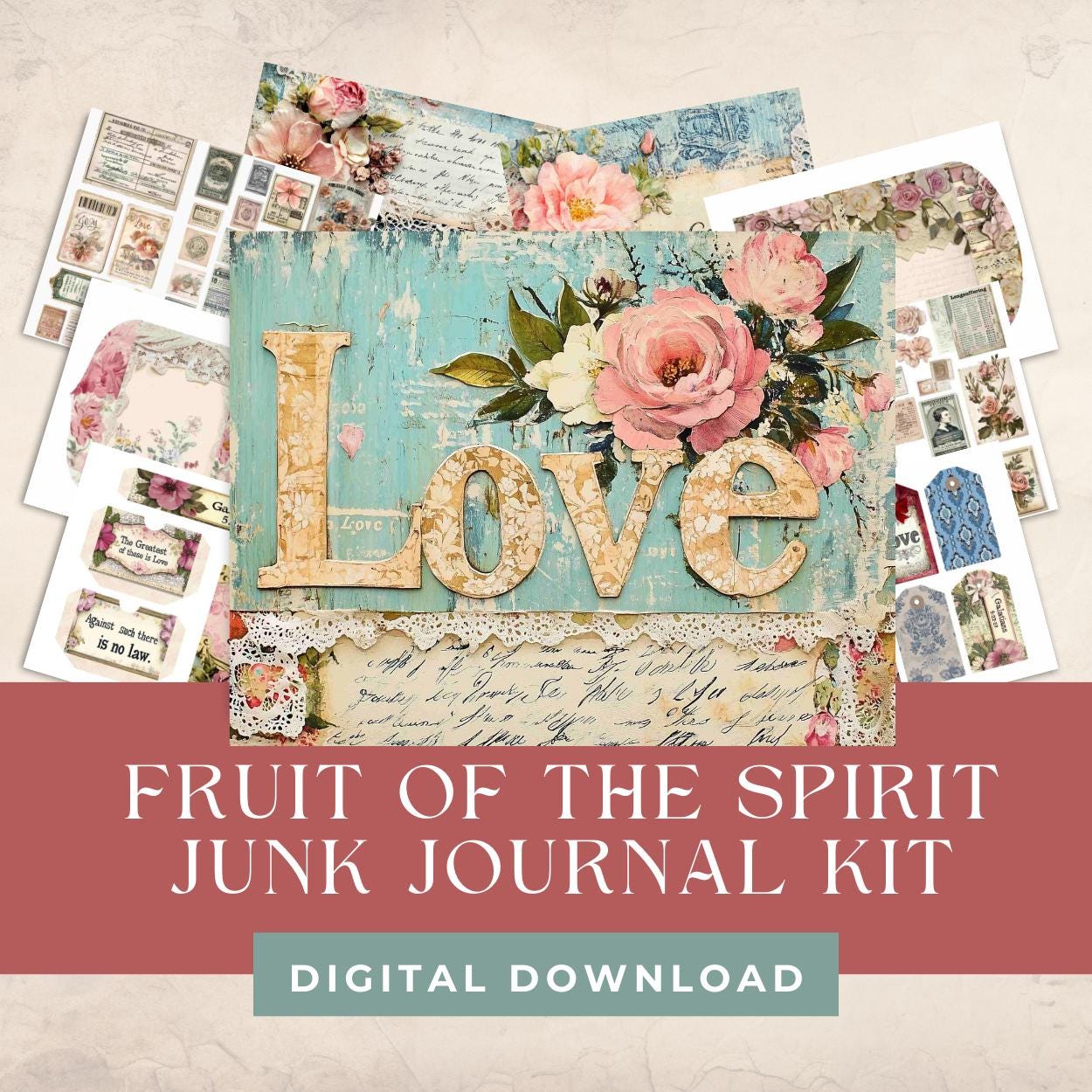 Fruit of The Spirit Junk Journal Kit printable kit cover