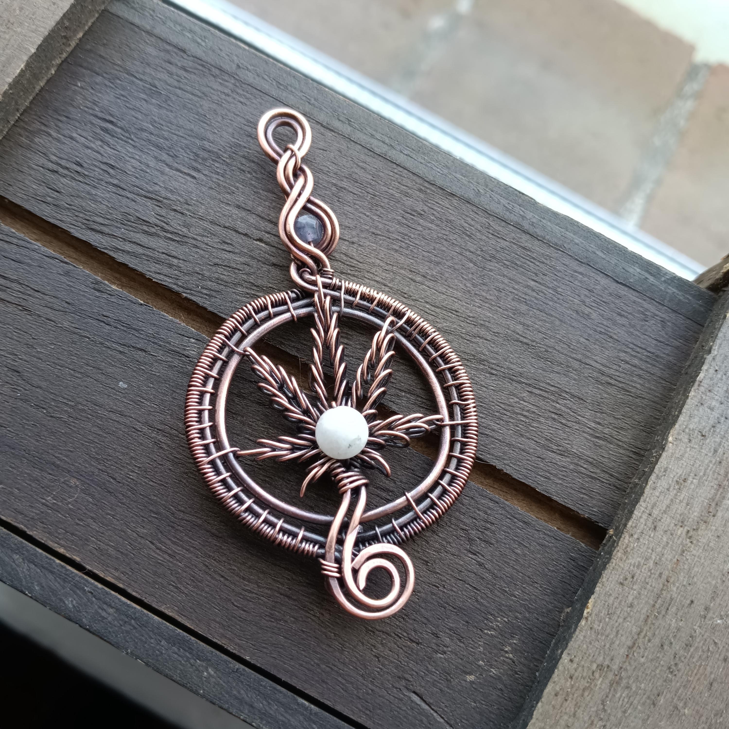 Marijuana Pot Leaf Cannabis Hemp Leaf Pendant with Leather Cord