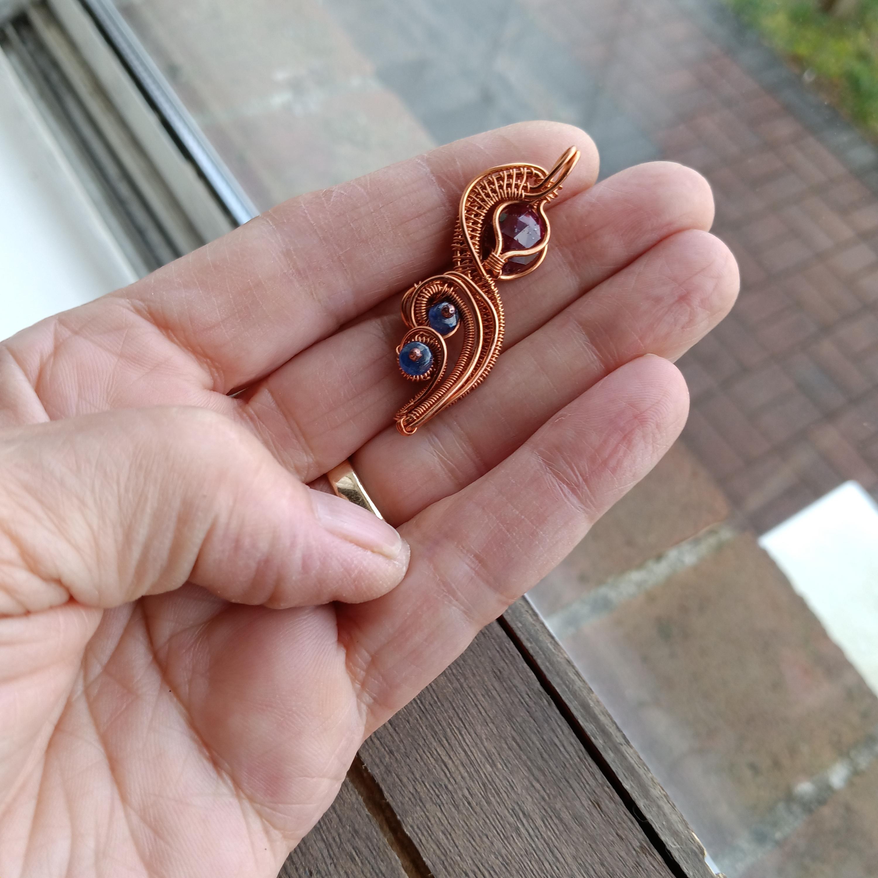Natural Ruby and Opal Necklace, view 2