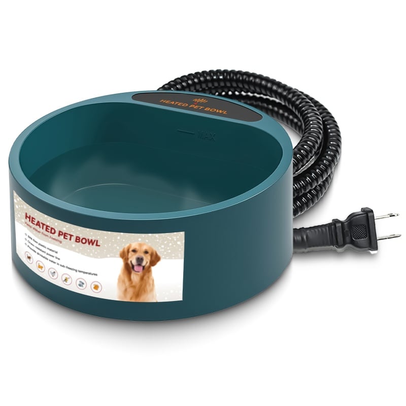 1Pc Heated Water Bowl For Dog Cat 74.4OZ Heating Water Dish IP67 Waterproof Thermal Water Bowl Heated Pet Bowl Dog Cat Water Feeder Bowl For Dog