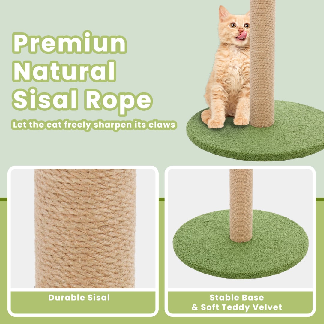 Cat Scratching Post, 33 Cat Scratcher Tall Scratching Posts With Dangling Ball For Indoor Cats