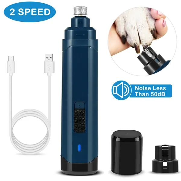 Dog Nail Grinder 2 Speeds Quiet USB Rechargeable Pet Nail Grinder Professional Pet Nail Trimmer Cordless Paws GroomingDog Nail Grinder 2 Speeds Q