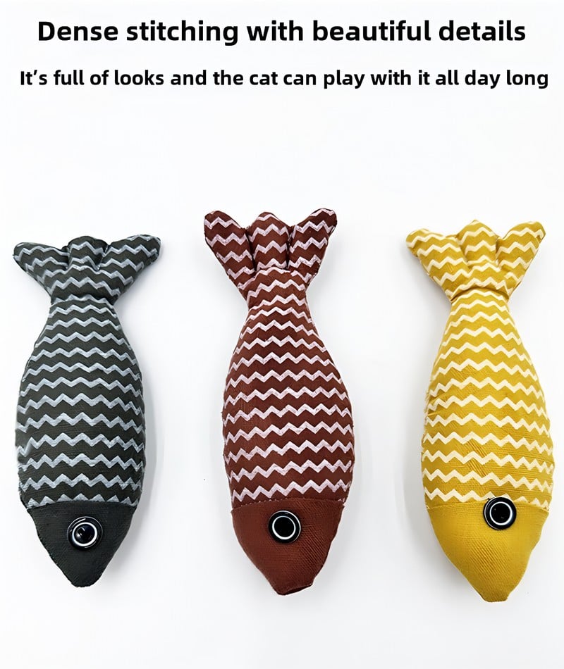 Pet Mint Fish Toy - Three Colors Are Randomly Issued, Shovel Officials Must Enter, Pet Mint Fish Toys, Suitable For Cats Of All Ages