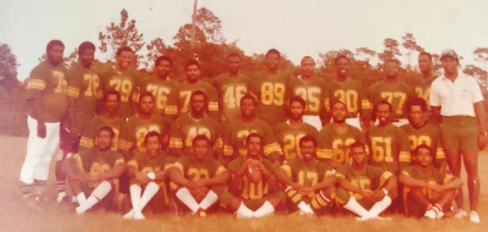 Coach Mike Bass with his Bahamian football team