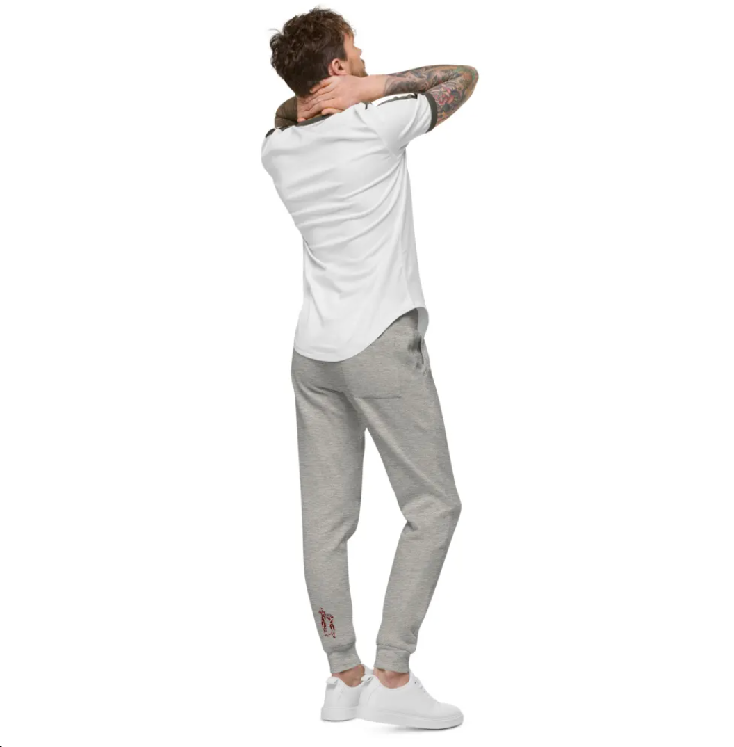 “Interception” Joggers, Burgundy Logo