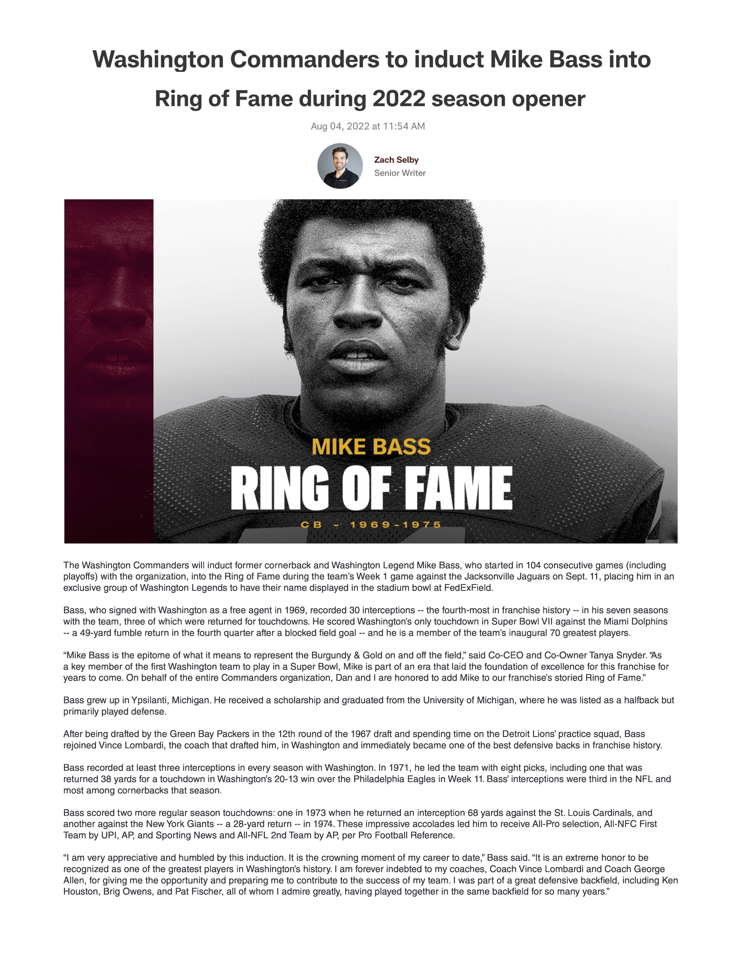 Mike Bass at the 2022 Washington Ring of Fame celebration, photo 29