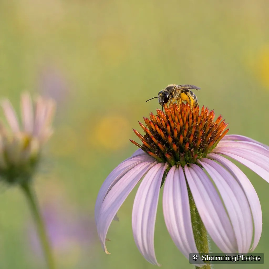 Illustrative native bee on a coneflower