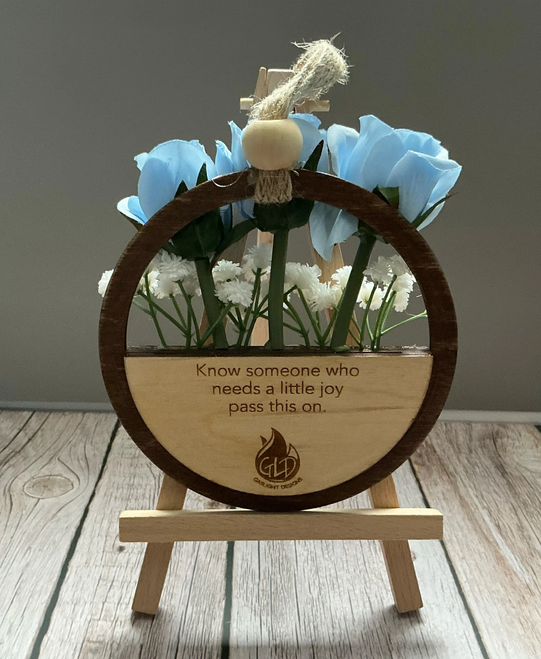 Wooden Gift Card Holder, Floral Easel Sign, Inspirational Quote, Rustic Farmhouse Decor detail 3