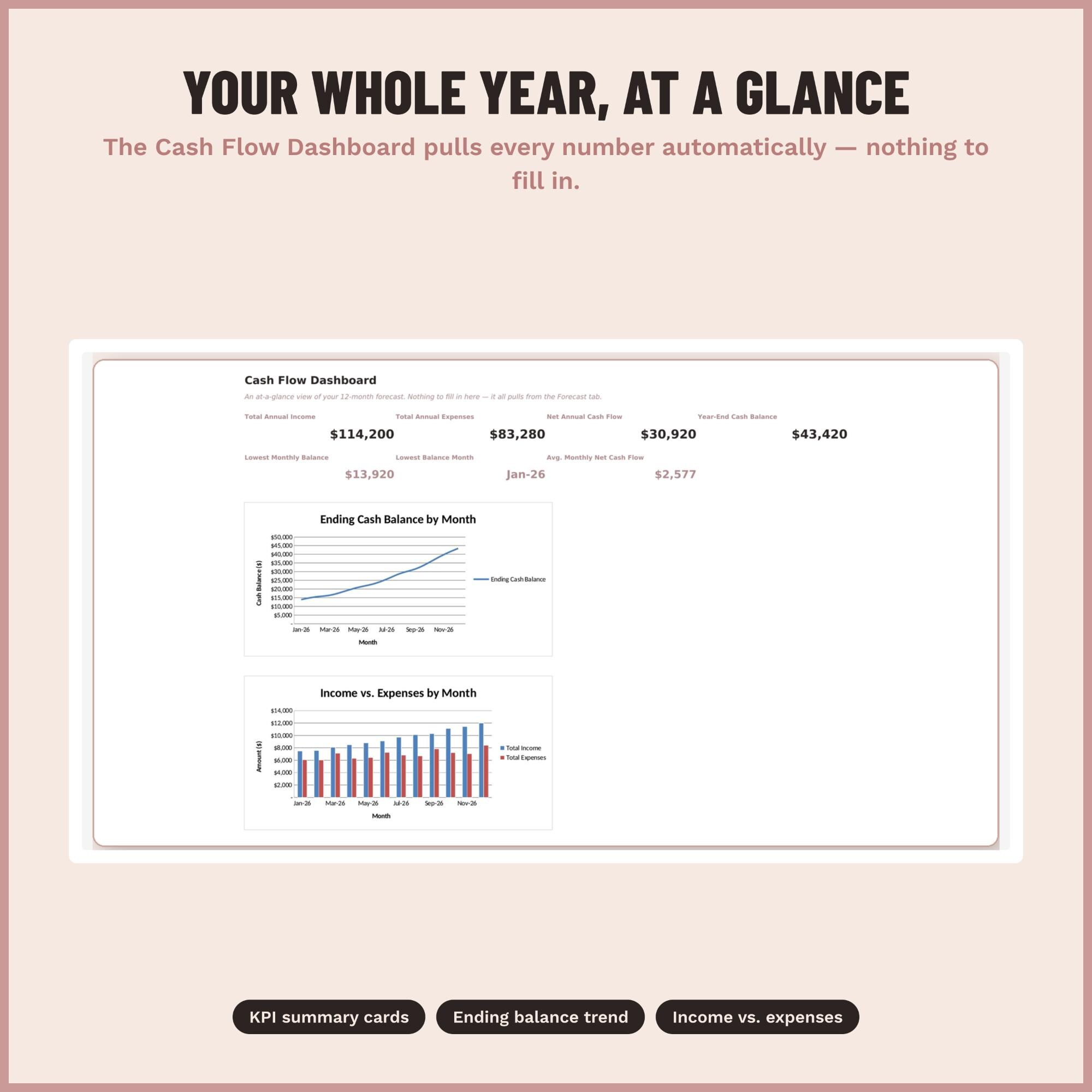 12-Month Cash Flow Forecast Template screenshot 4