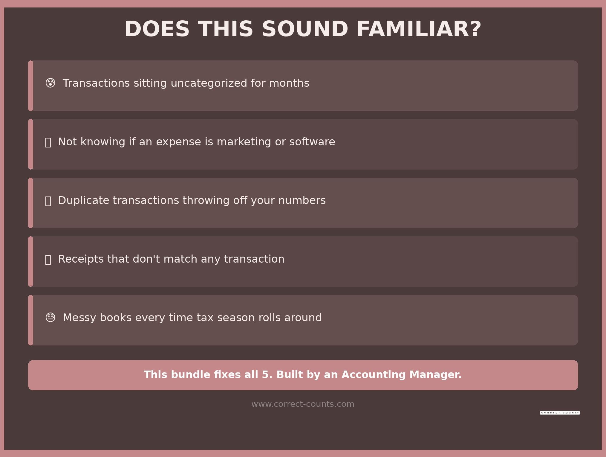 Bookkeeper Cleanup Checklist & Expense Guide screenshot 2
