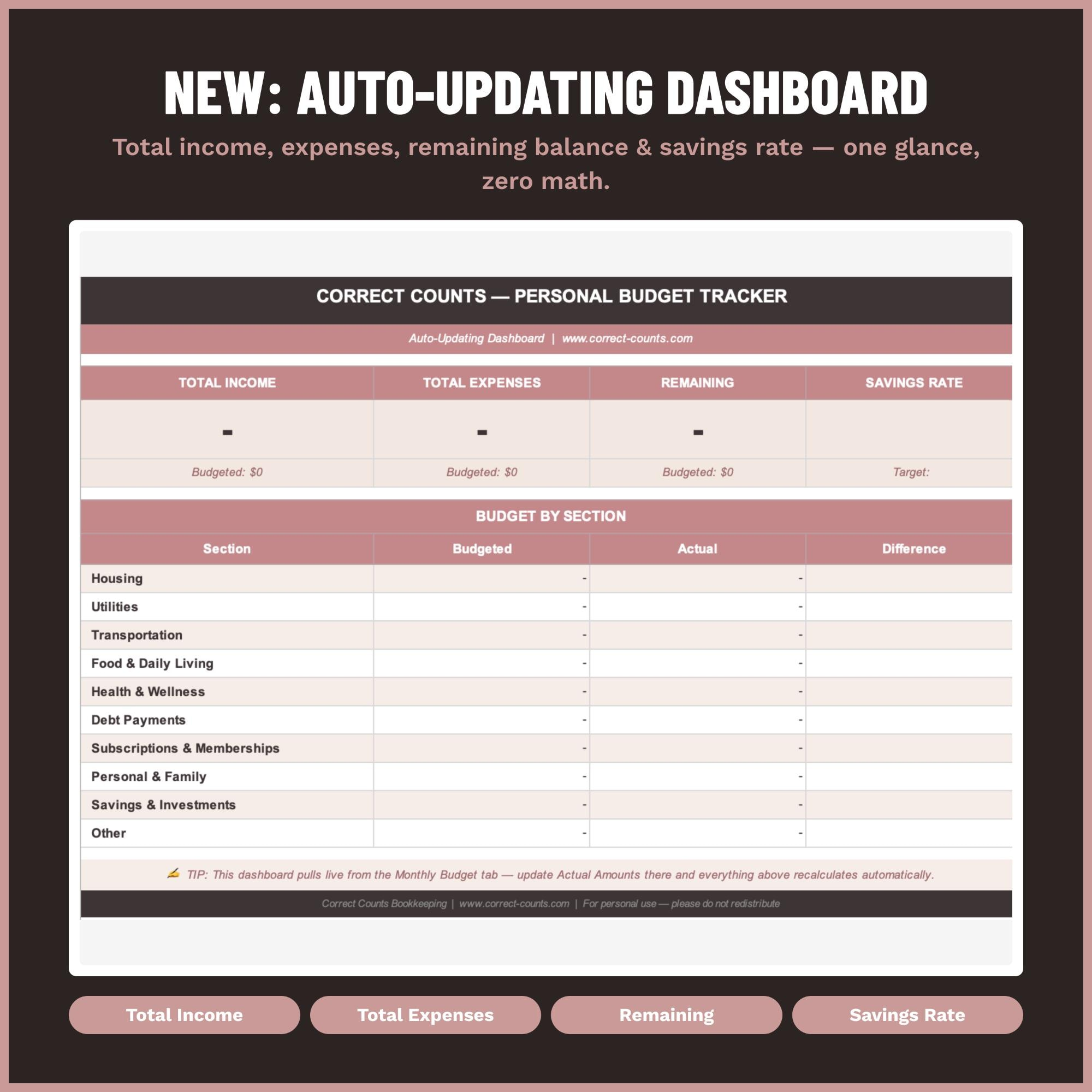 Personal Budget Tracker Spreadsheet screenshot 4