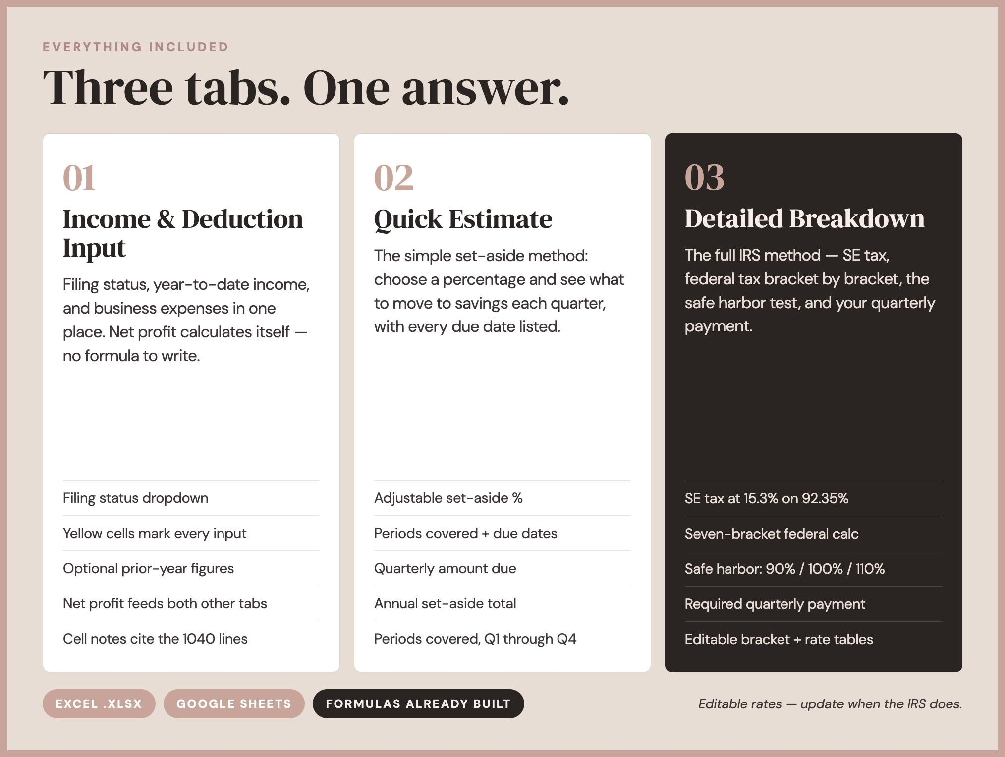 Quarterly Estimated Tax Calculator screenshot 2