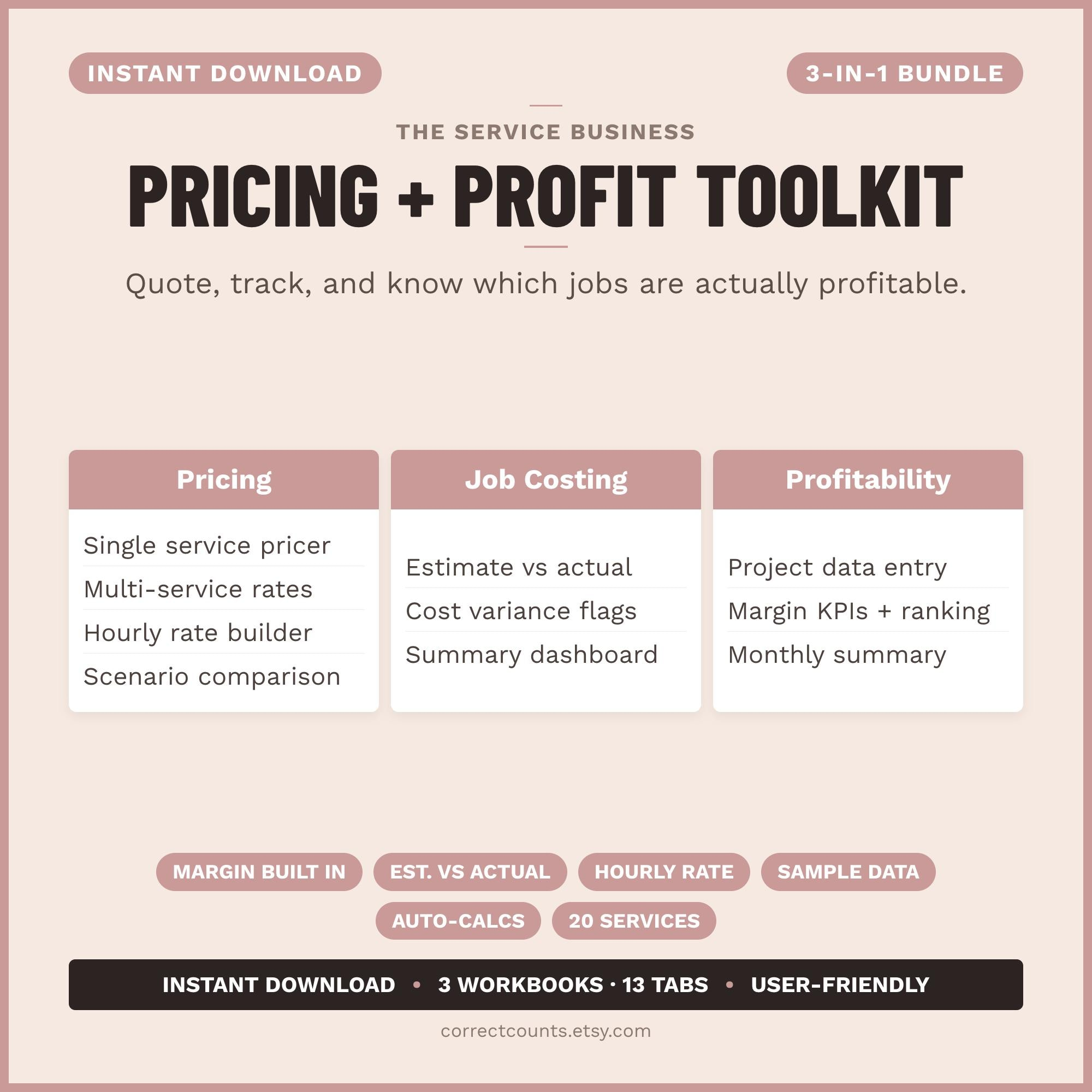 Service Business Pricing Profit Toolkit screenshot 1