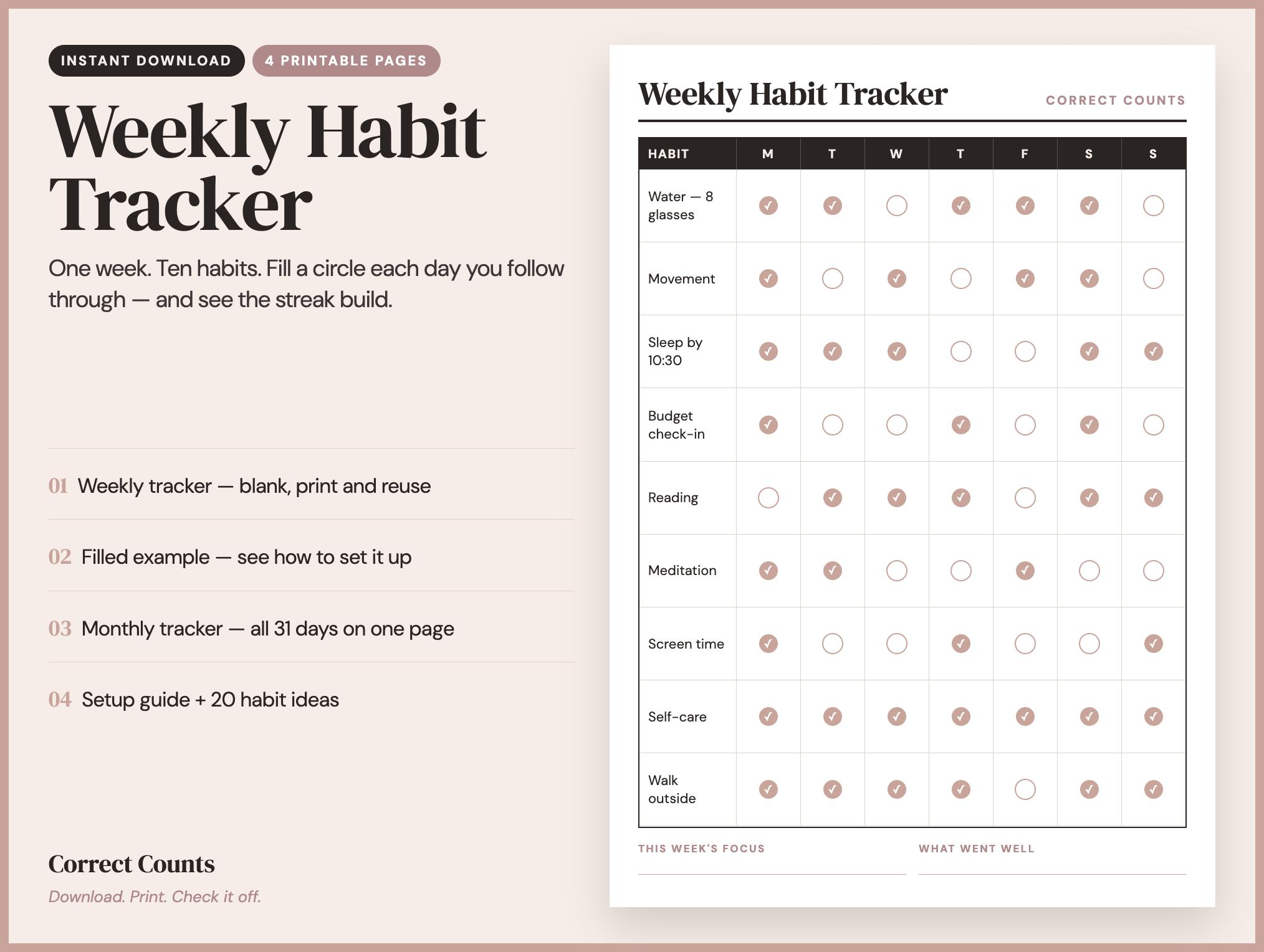 Weekly Habit Tracker screenshot 1