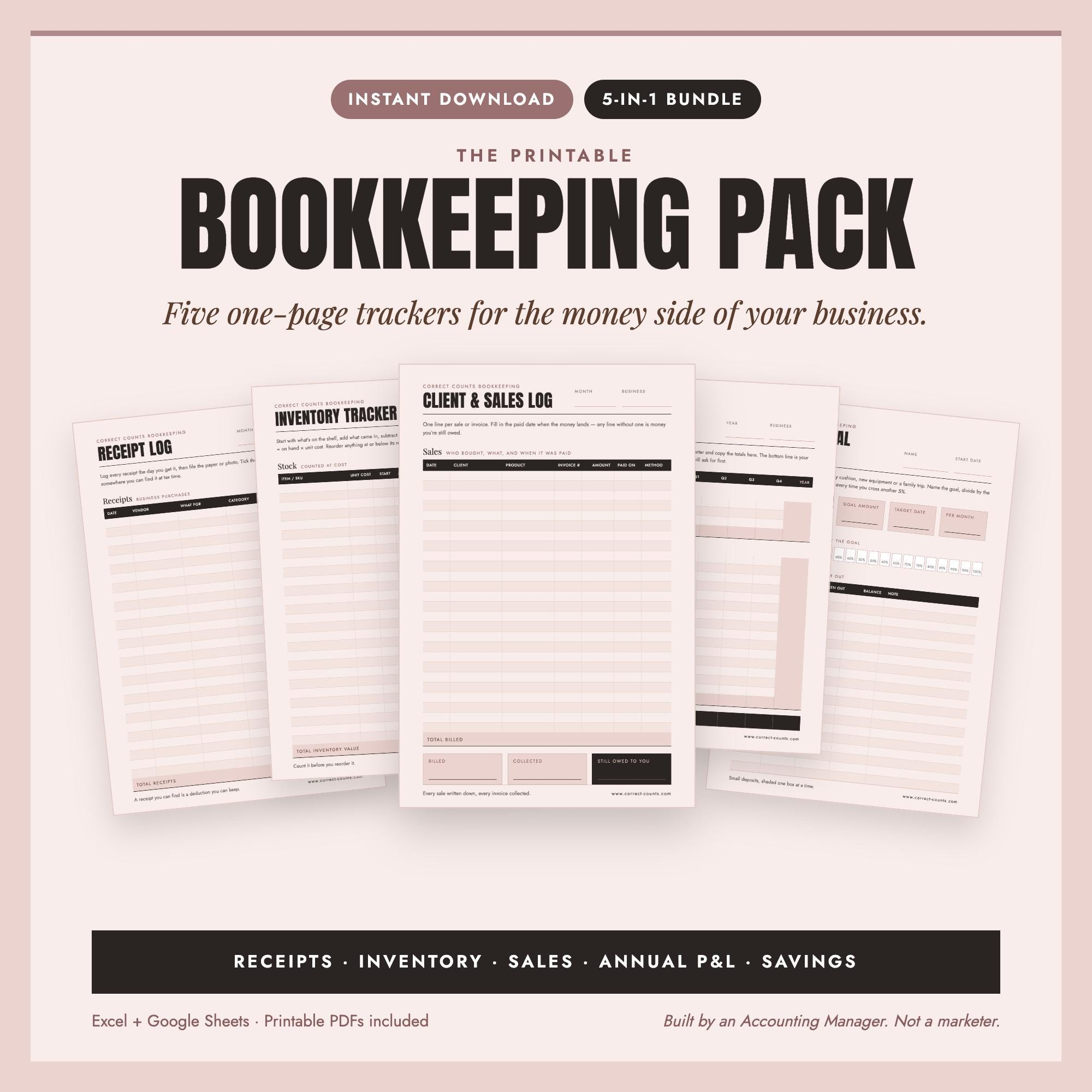 5-in-1 Bookkeeping Tracker Pack, preview 1