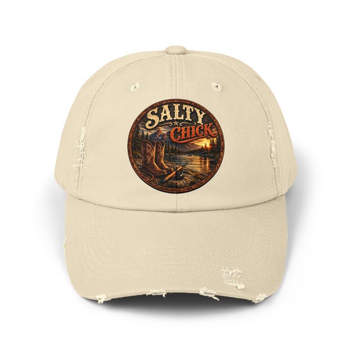 Salty Chick Boots & Rods distressed fishing cap