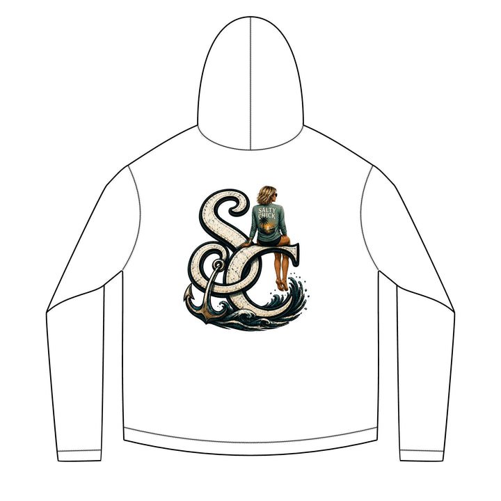 Salty Chick long-sleeve fishing hoodie for a prepared day on the water