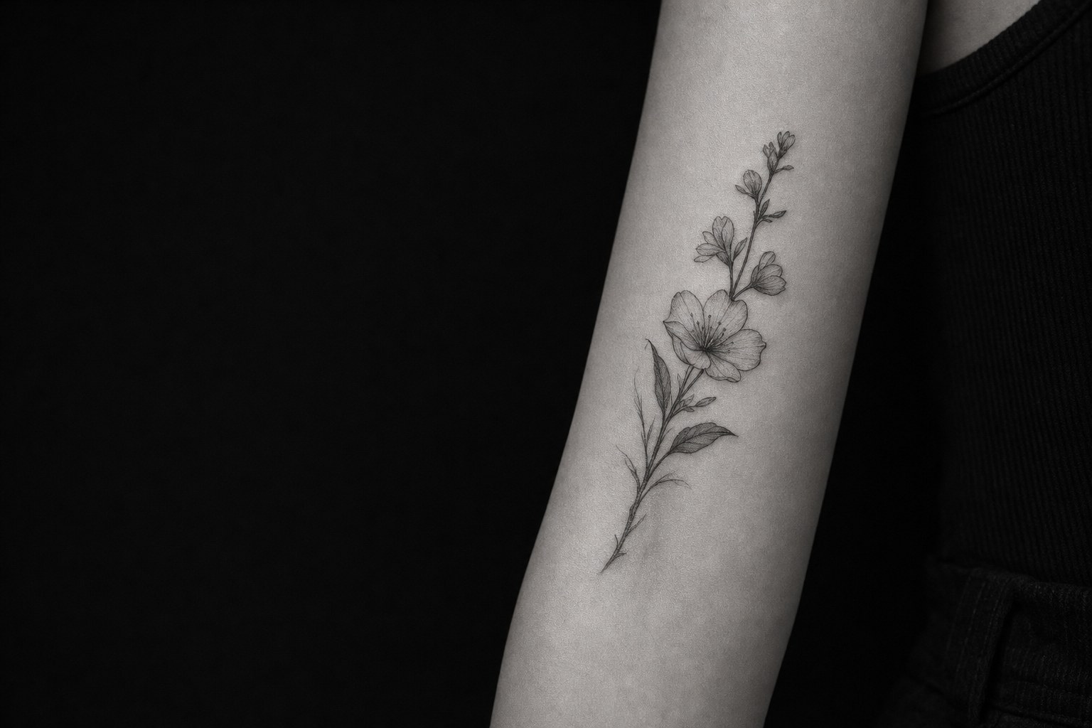 Botanical tattoo detail