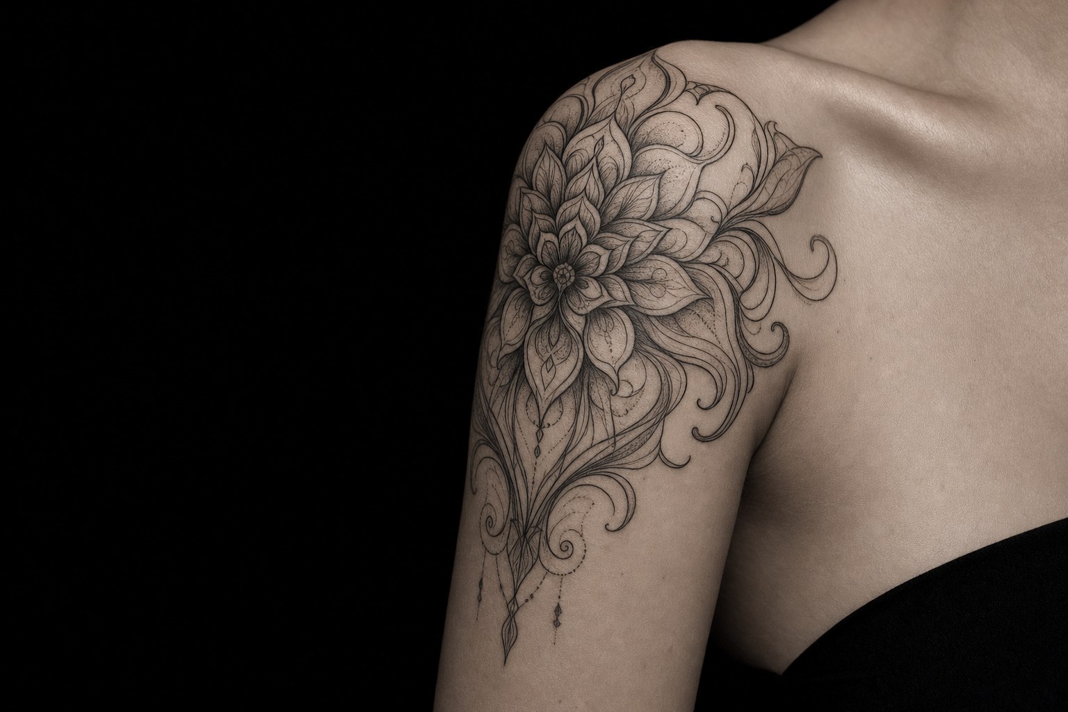 Ornamental tattoo detail