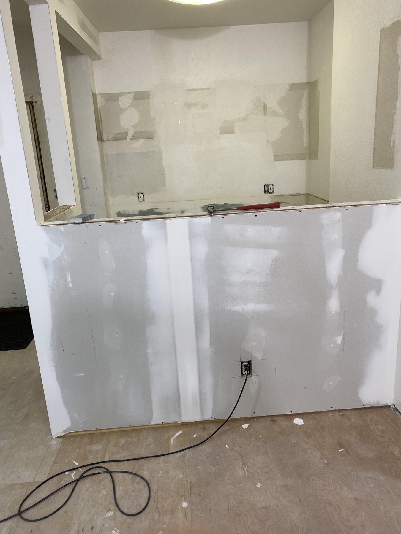 Drywall patching around an interior opening