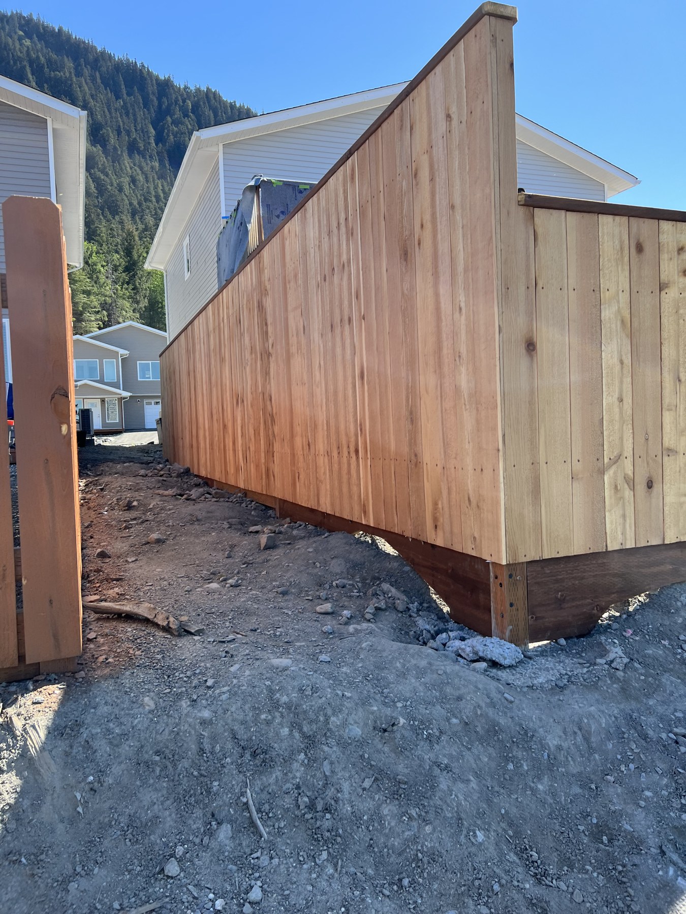 Vertical wood siding on an exterior wall