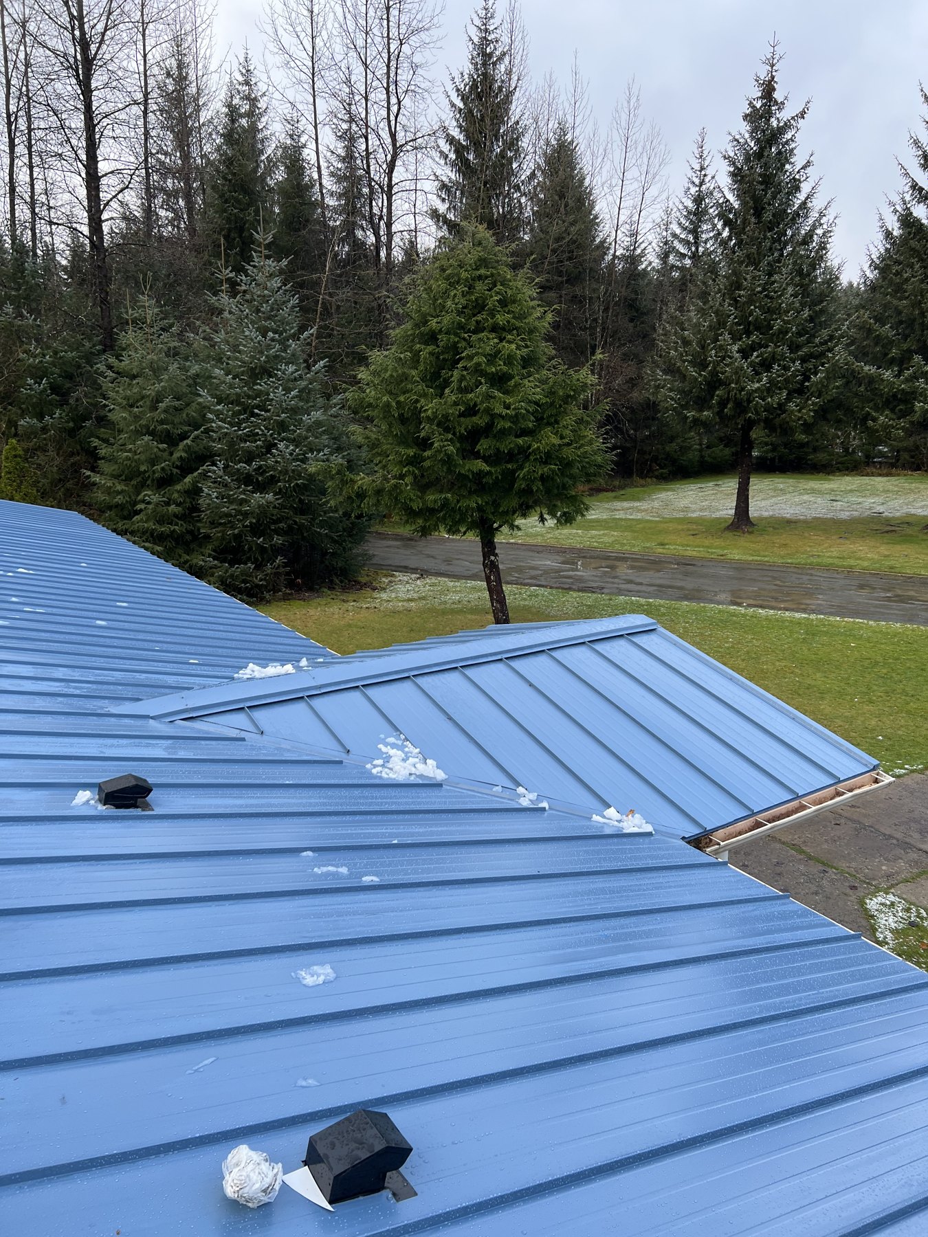 Finished metal roof with vents