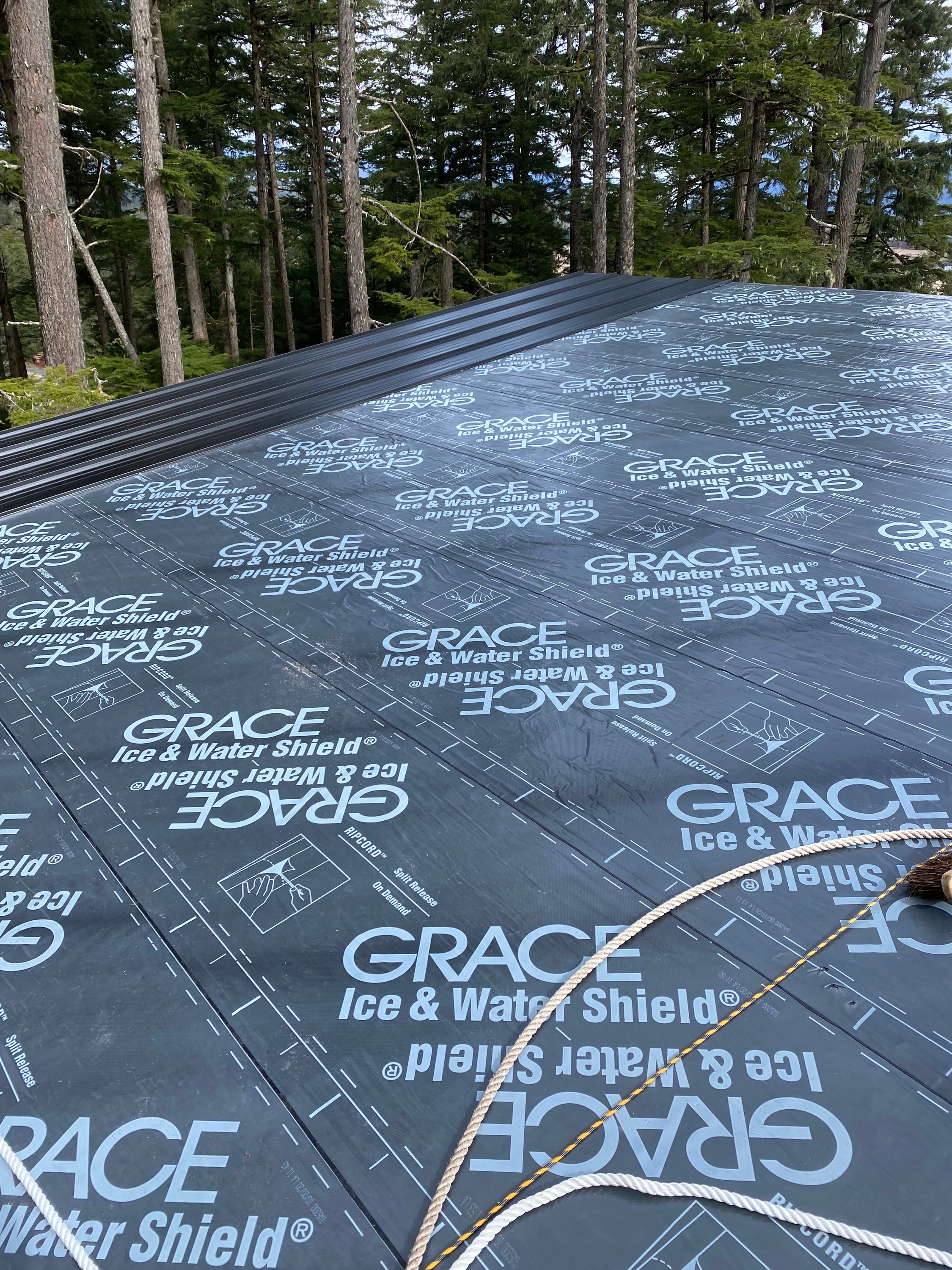 Roofing underlayment installed on a Storm Front Contractors project