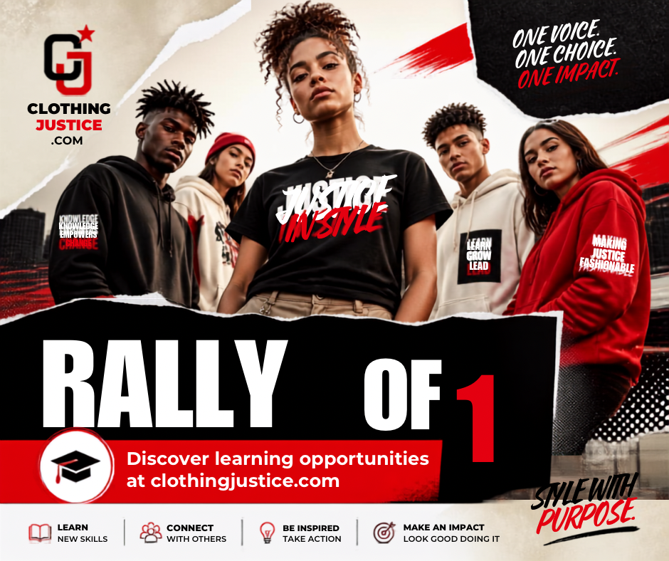 Clothing Justice community gathering outdoors