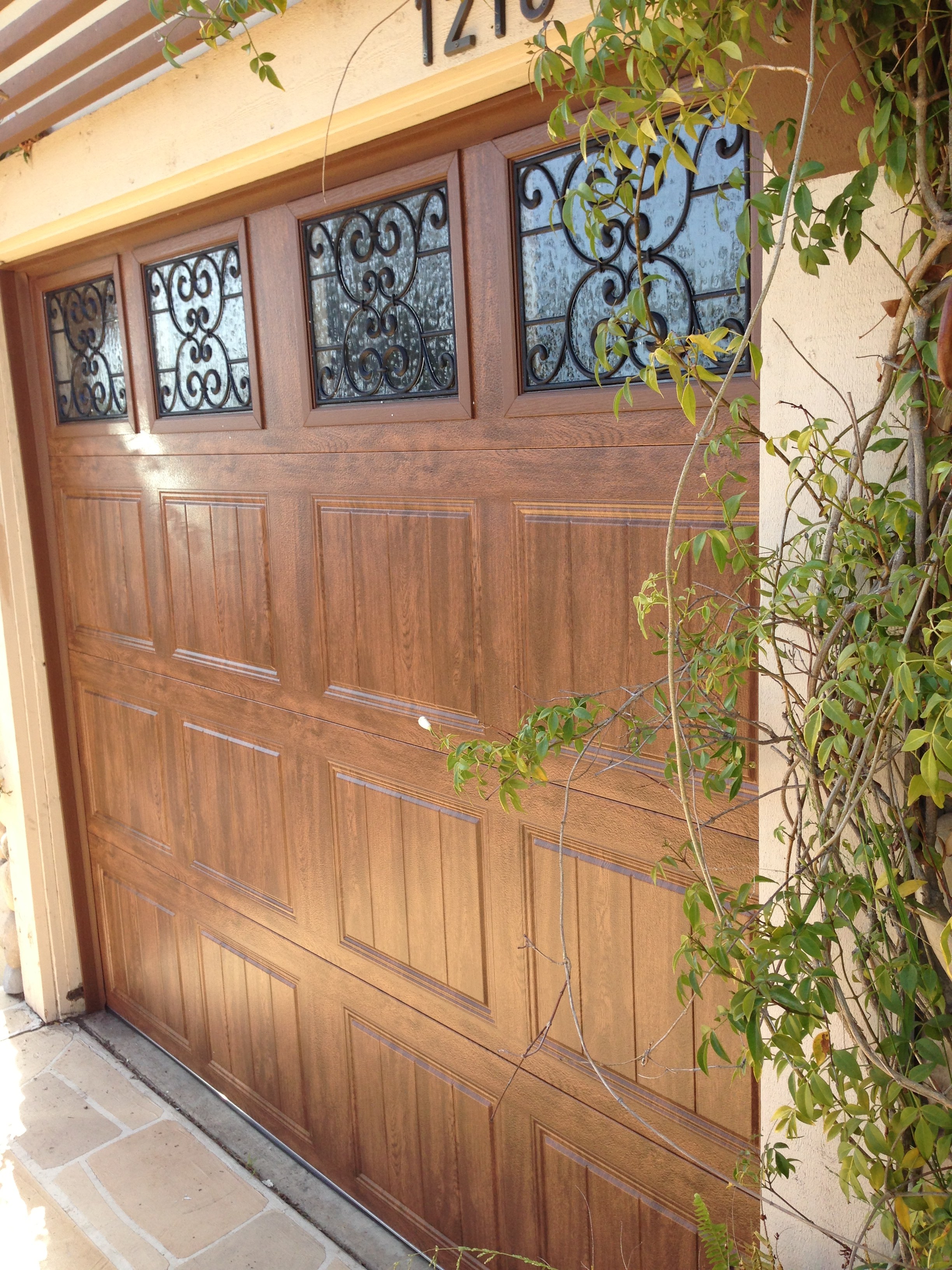 Wood garage door detail
