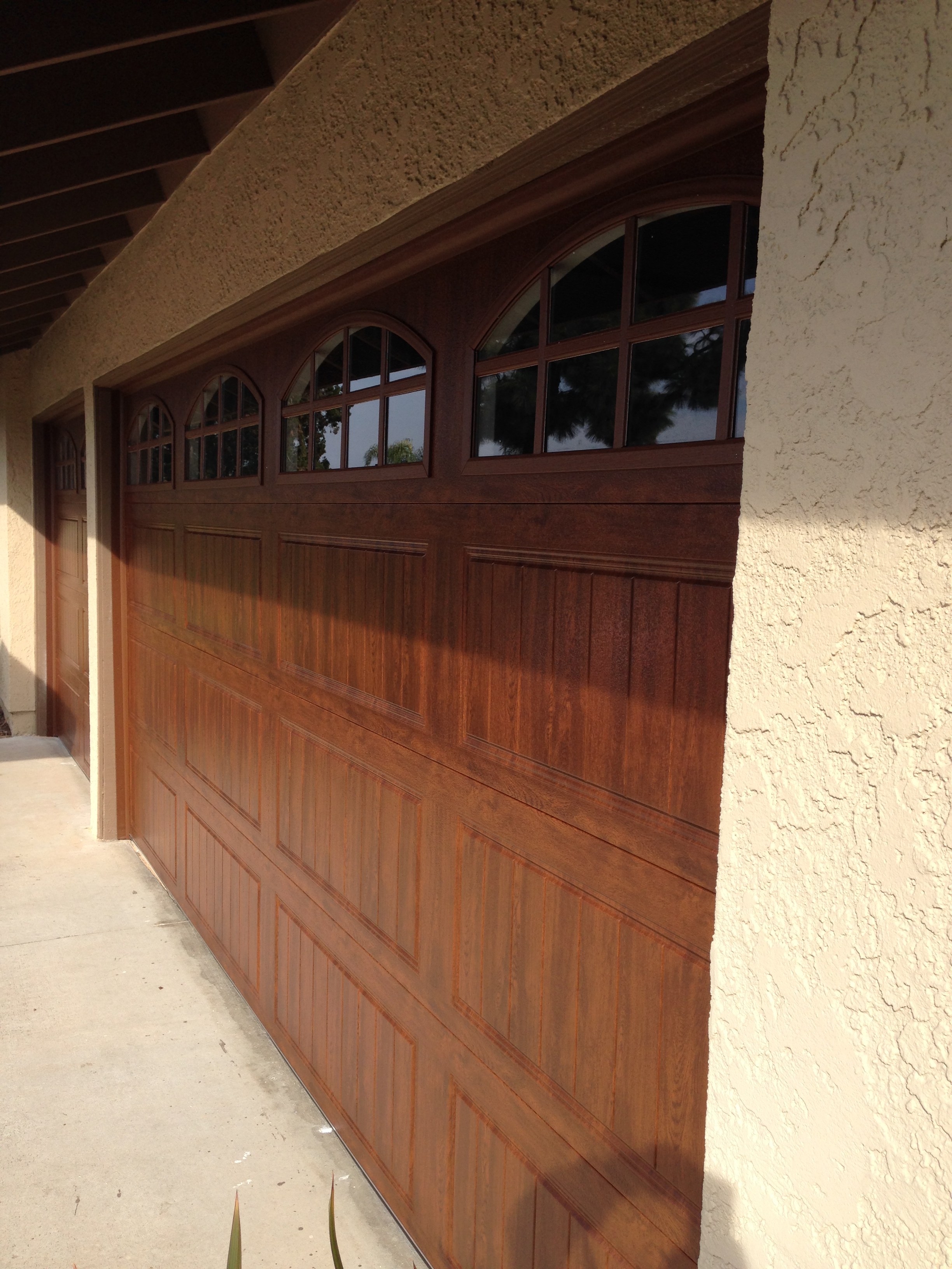 Custom wood garage door
