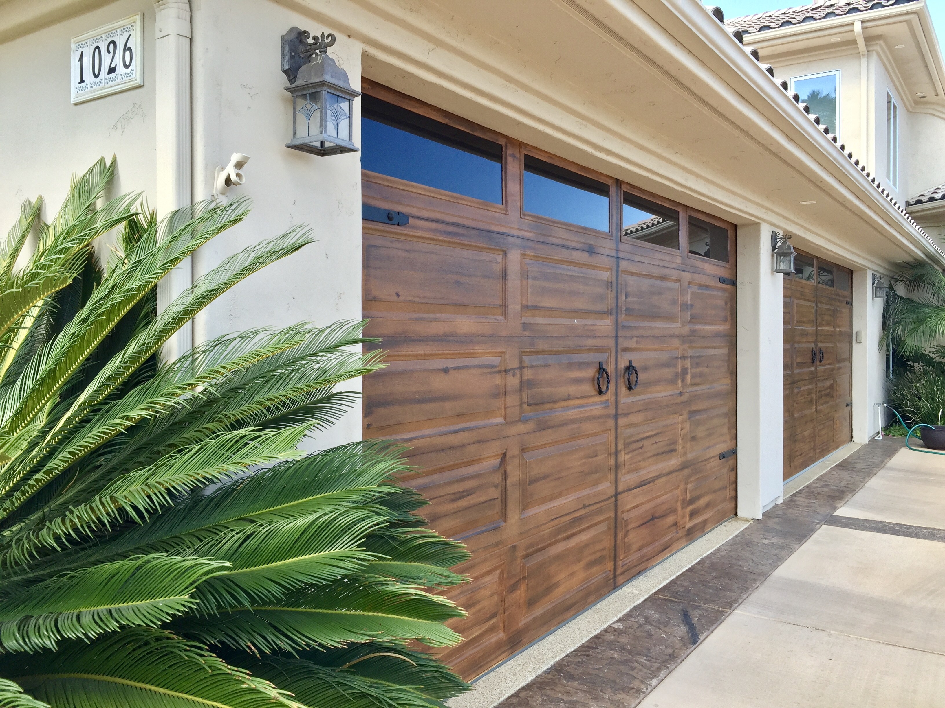 Finished custom garage door