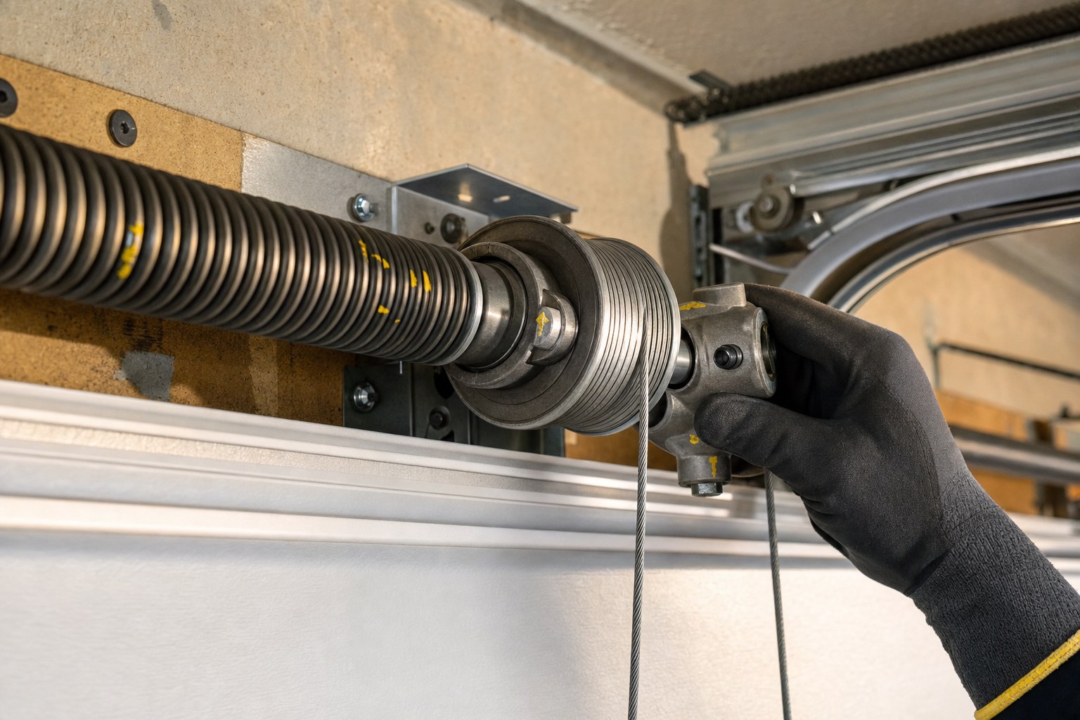 Broken Springs garage door repair detail