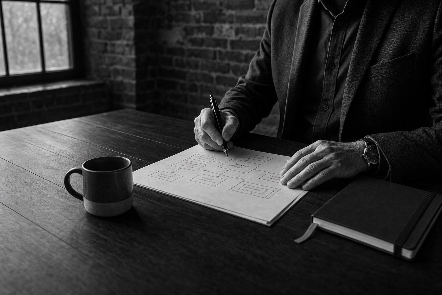 Illustrative business planning scene