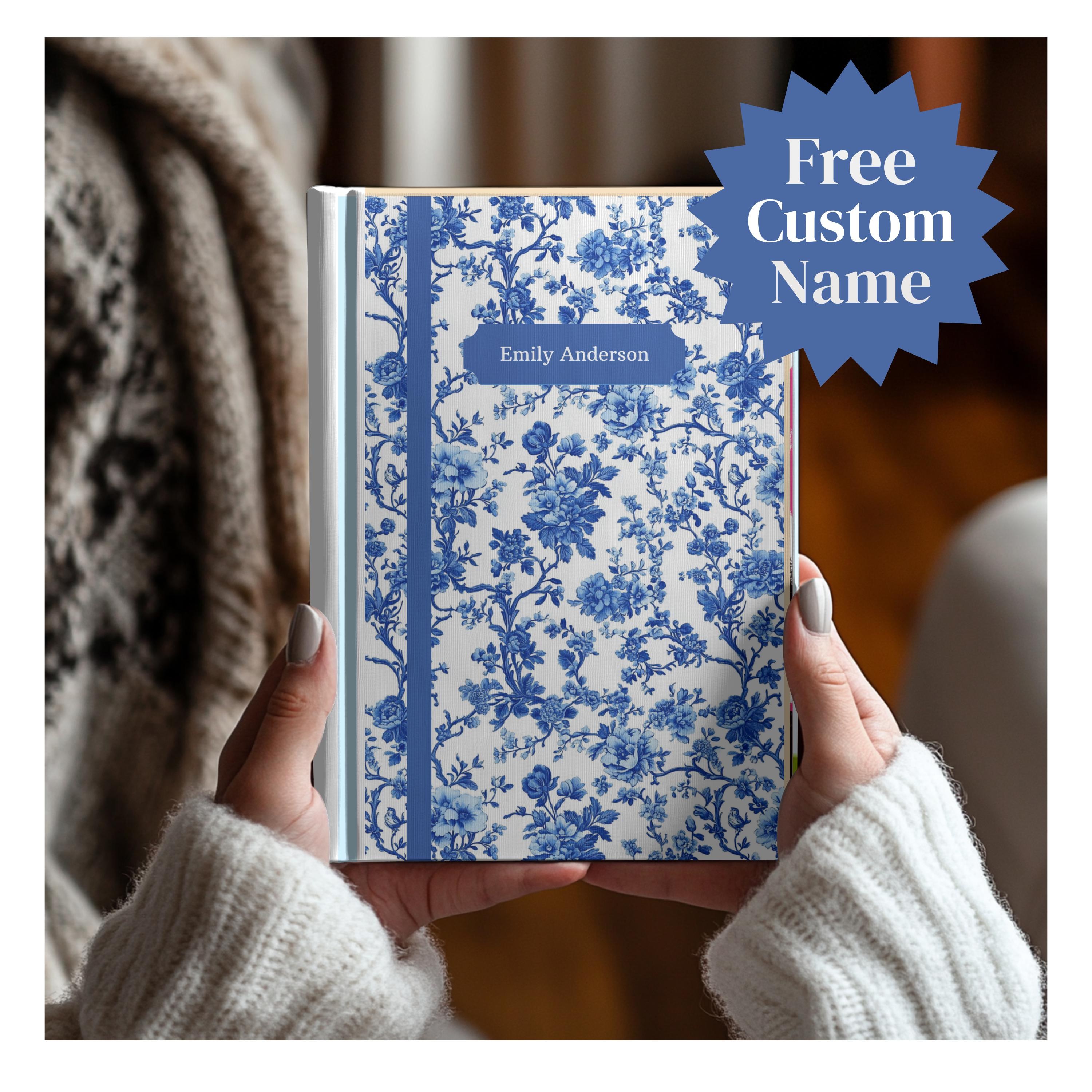 Personalized Journal for Women, Custom Spiral Notebook, Thoughtful Gift for Her, Floral Bridal Shower Guest Book