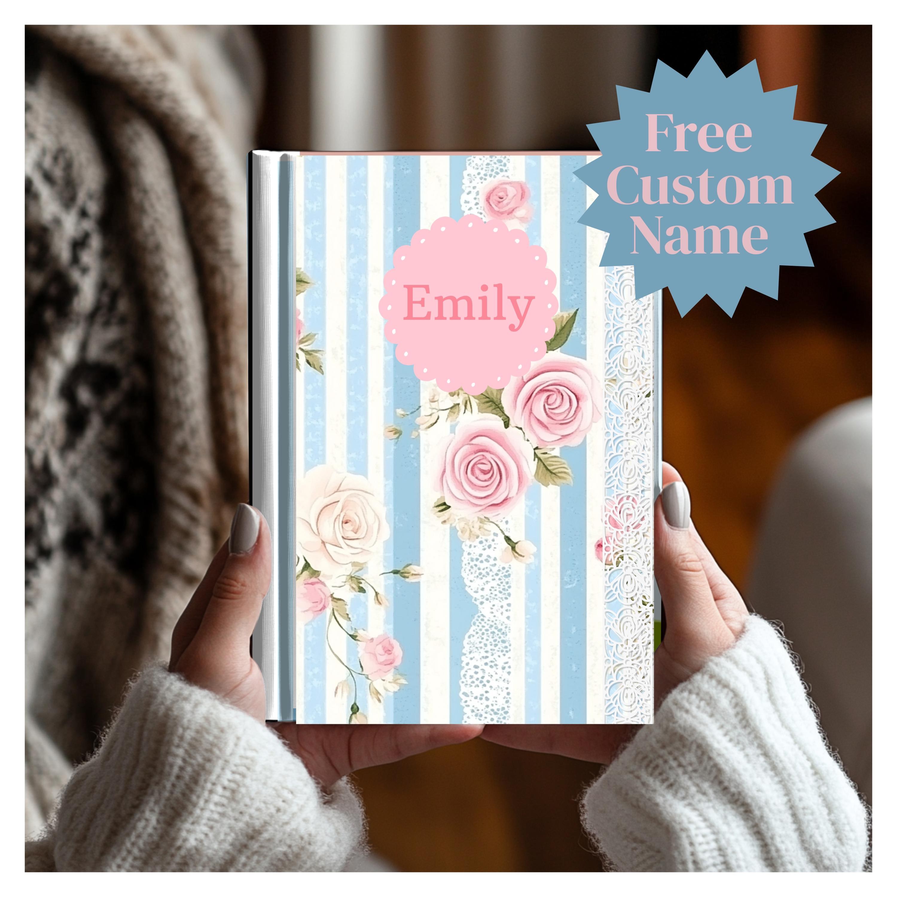 Personalized Writing Journal, Bridal Shower Guest Book, Affirmation, Custom Notebook Gift, Self Love Journal, Monogrammed Notebook