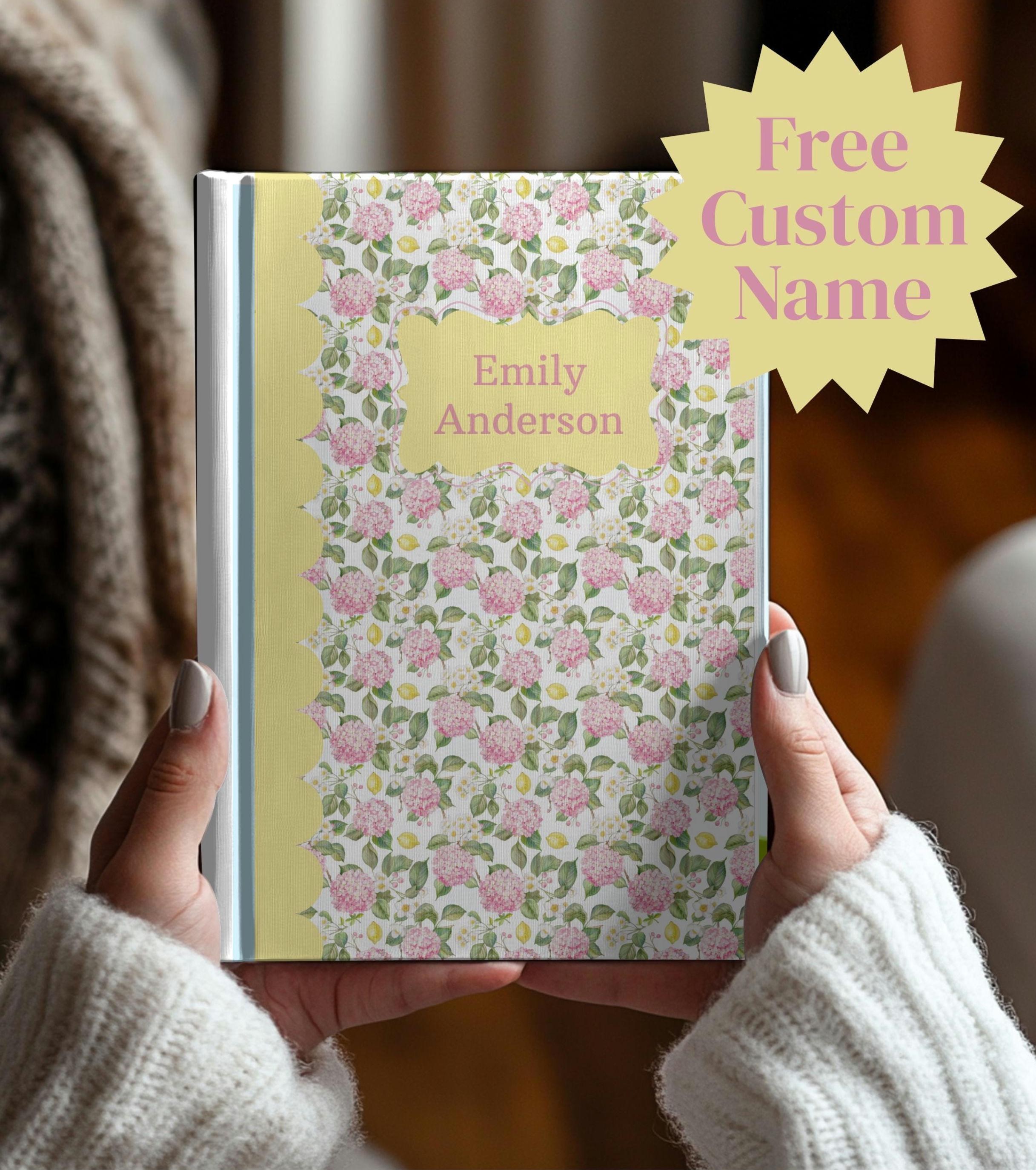 Personalized Notebook Floral, Creative Writing Journal, Gift for Writer, Mindfulness Gift, Engagement Guest Book, Personal Growth Journal