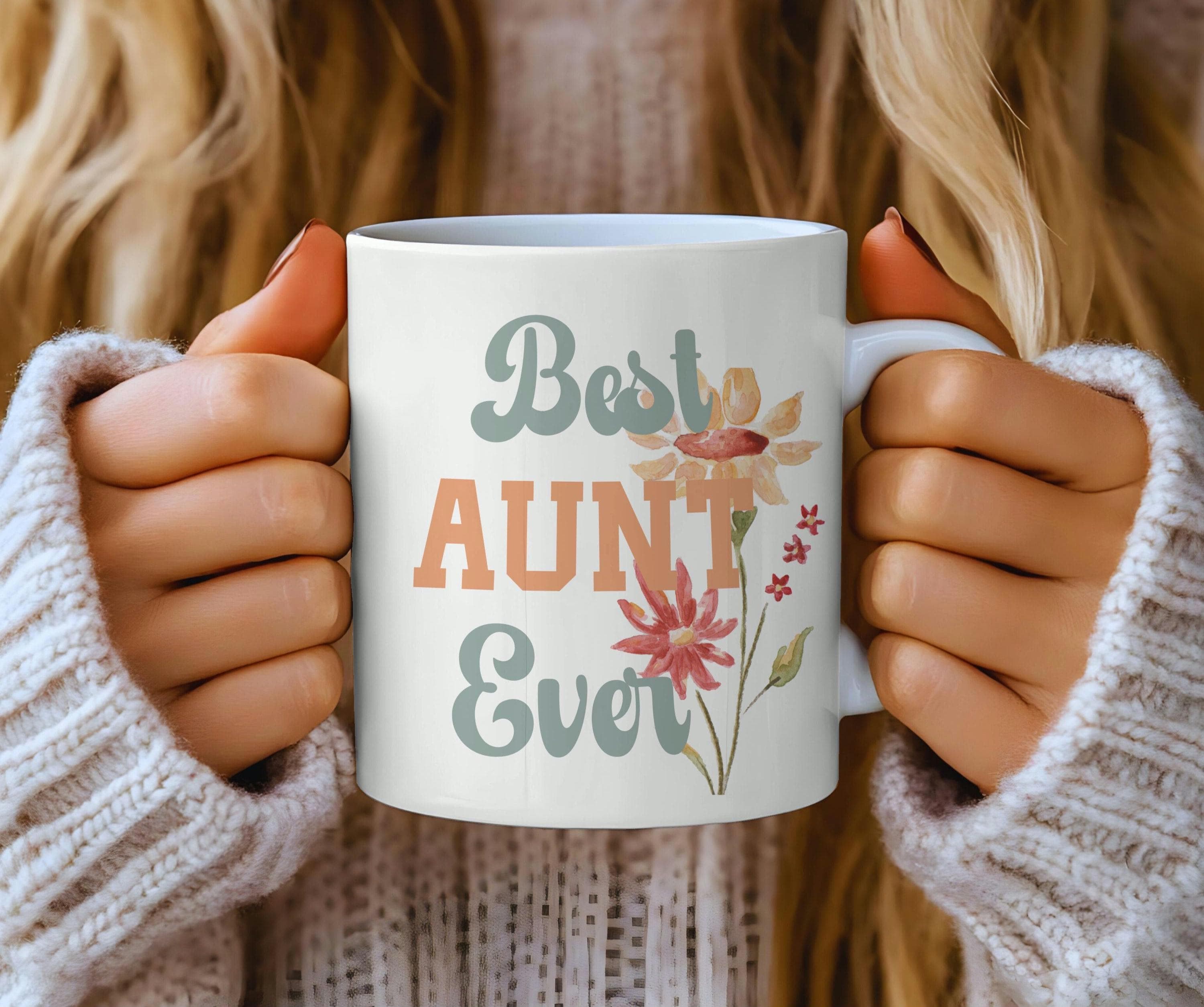 Floral Mug Gift for Aunt Birthday Gift for Coffee Lover Mug Floral Special Aunt Gift Idea from Kids for Aunt Tea Mug