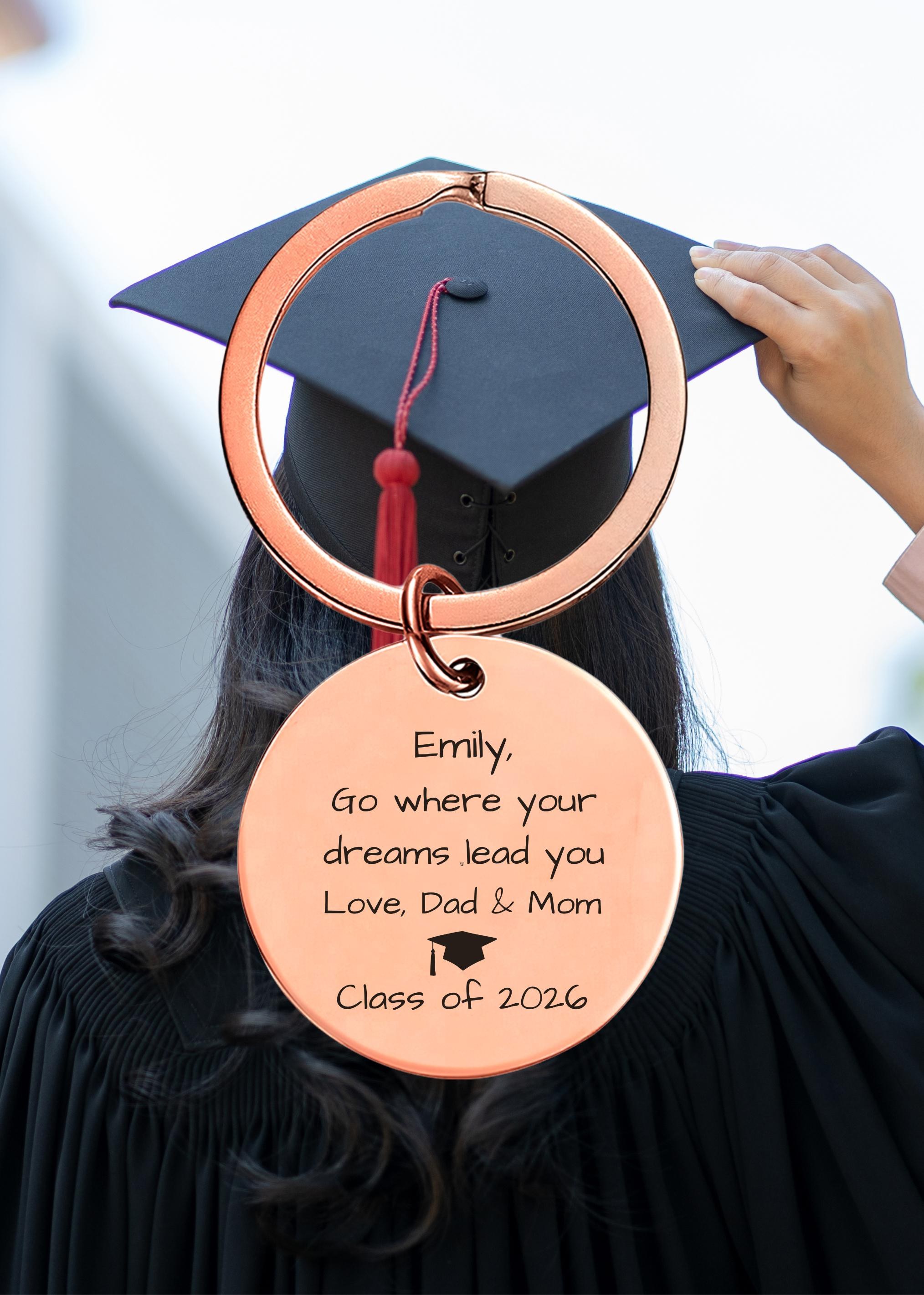 Personalized Graduation Keychain, Daughter Keepsake Gift, Class of 2026