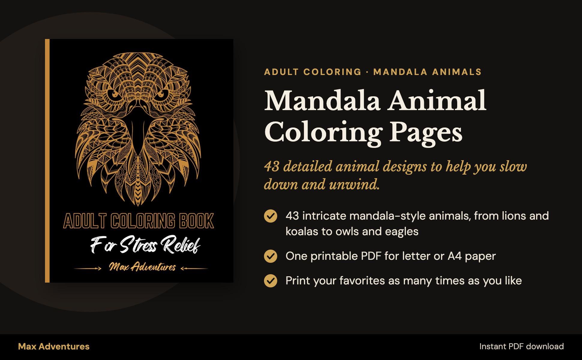 Mandala Animal Coloring Pages