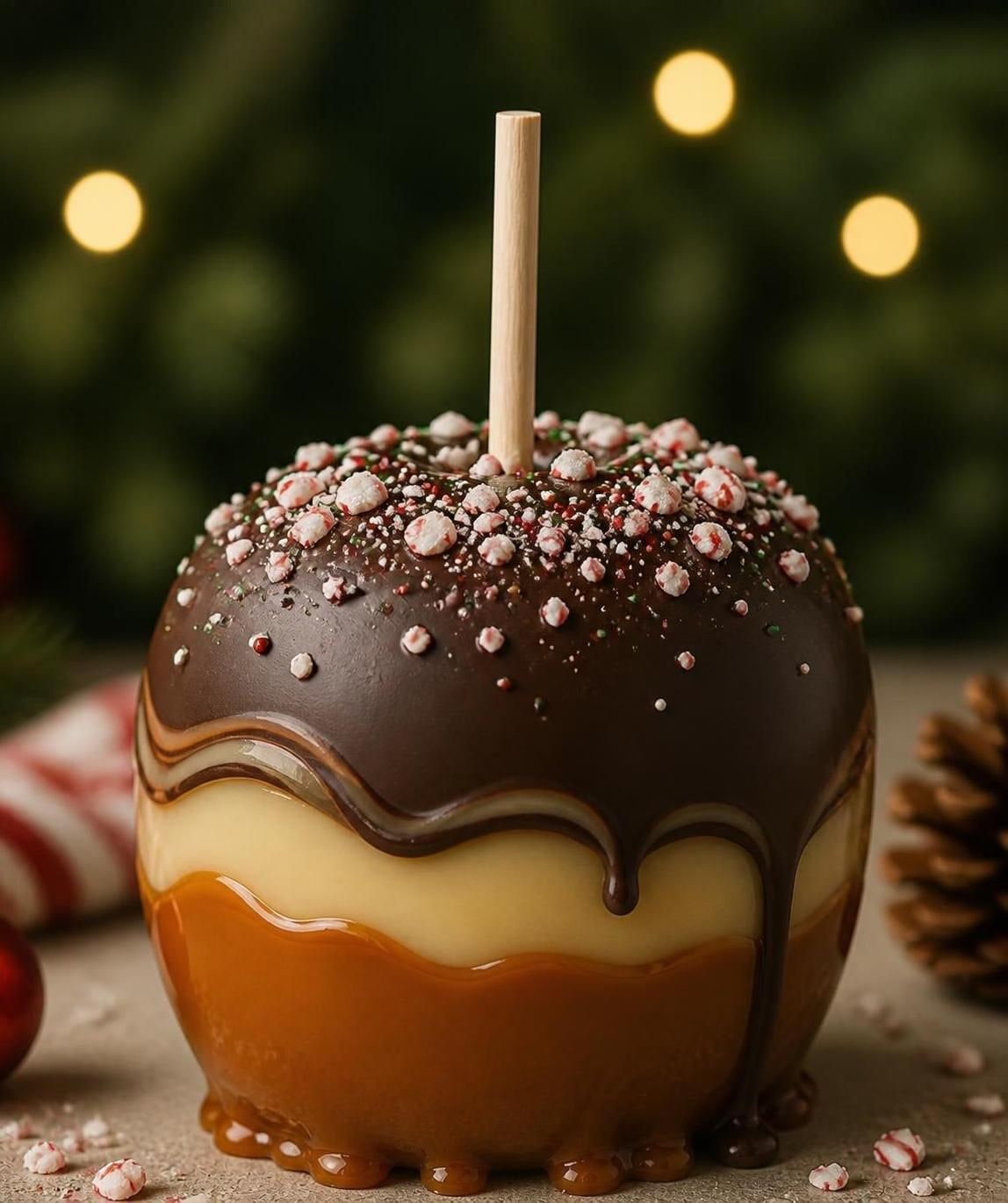 Layered Fudge Dipped Apples