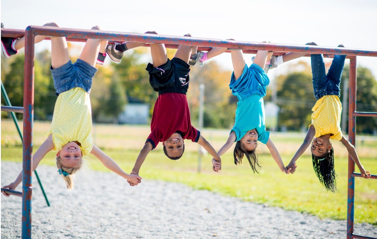 Children playing on a playground