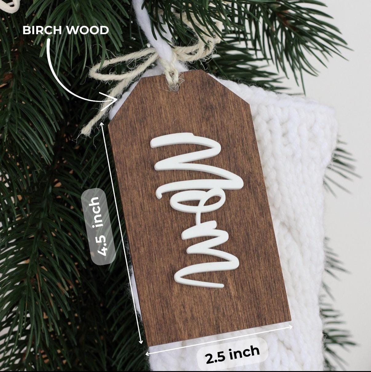 Personalized 3D Wooden Name Plate, Rustic Christmas Hanger, Custom Family & Pet Names, additional product photo