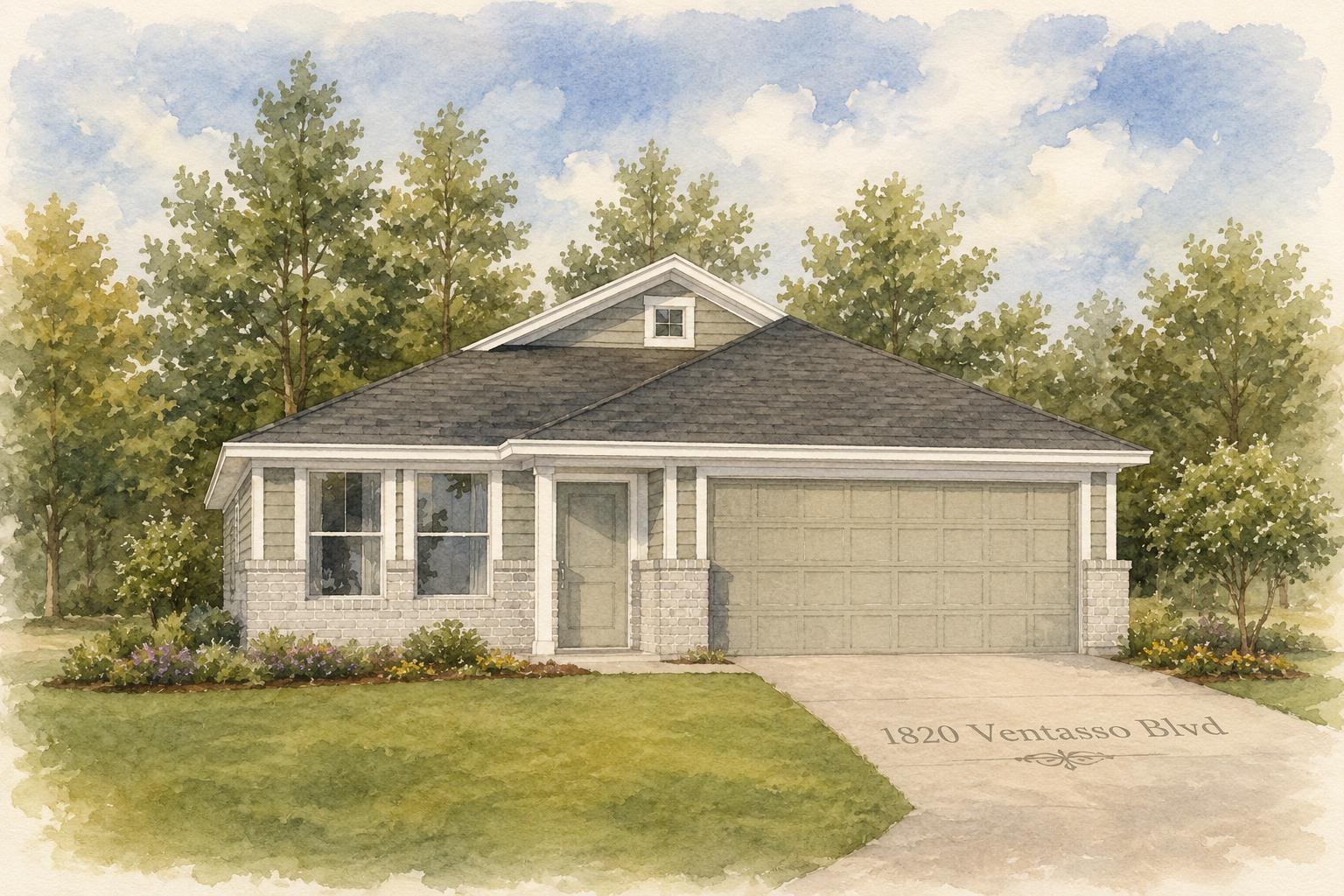 Custom Watercolor Home Portrait - Personalized House Painting Print, Realtor Closing Gift, Housewarming Present, Framed 8x10, additional product photo