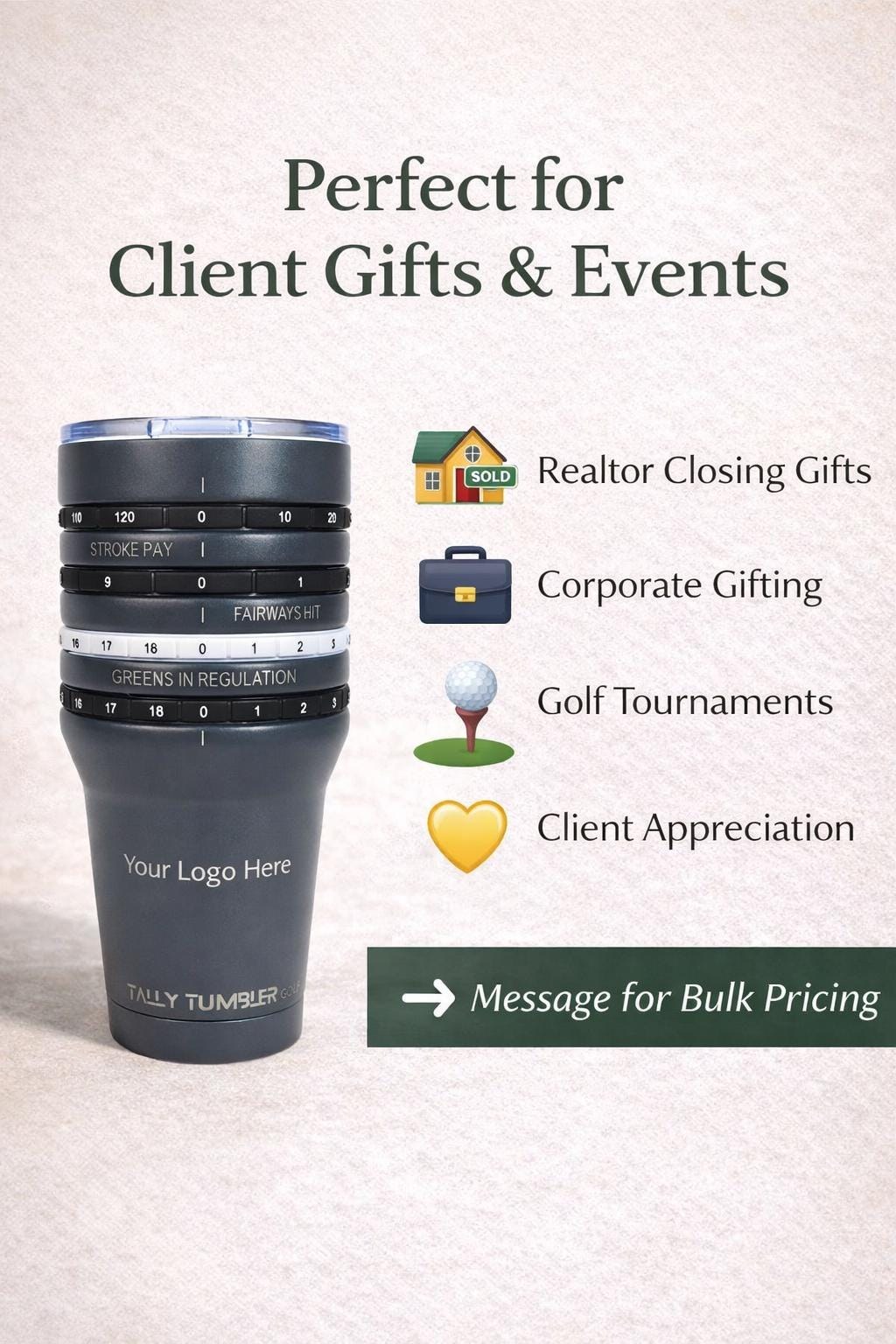 Personalized Golf Tumbler with Scorekeeper | Custom Logo Engraved Gift, additional product photo