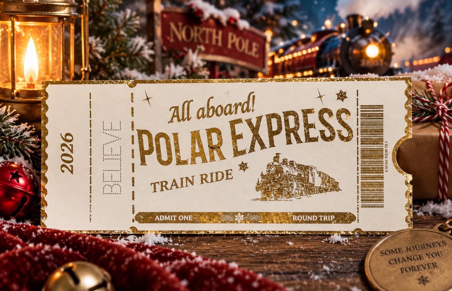 Personalized Golden Surprise Ticket, Custom Experience Gift Reveal Keepsake