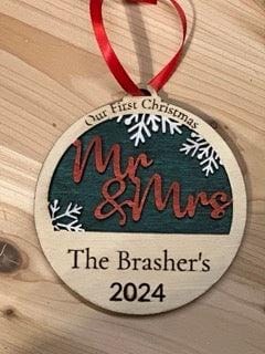 Personalized "Our First Christmas" Ornament - Mr. & Mrs. 2024, additional product photo