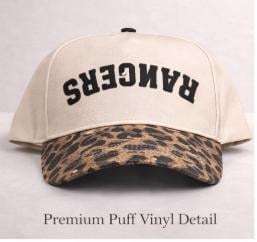 Custom MAMA Puff Vinyl Trucker Hat | Arched Leopard Print Brim, additional product photo